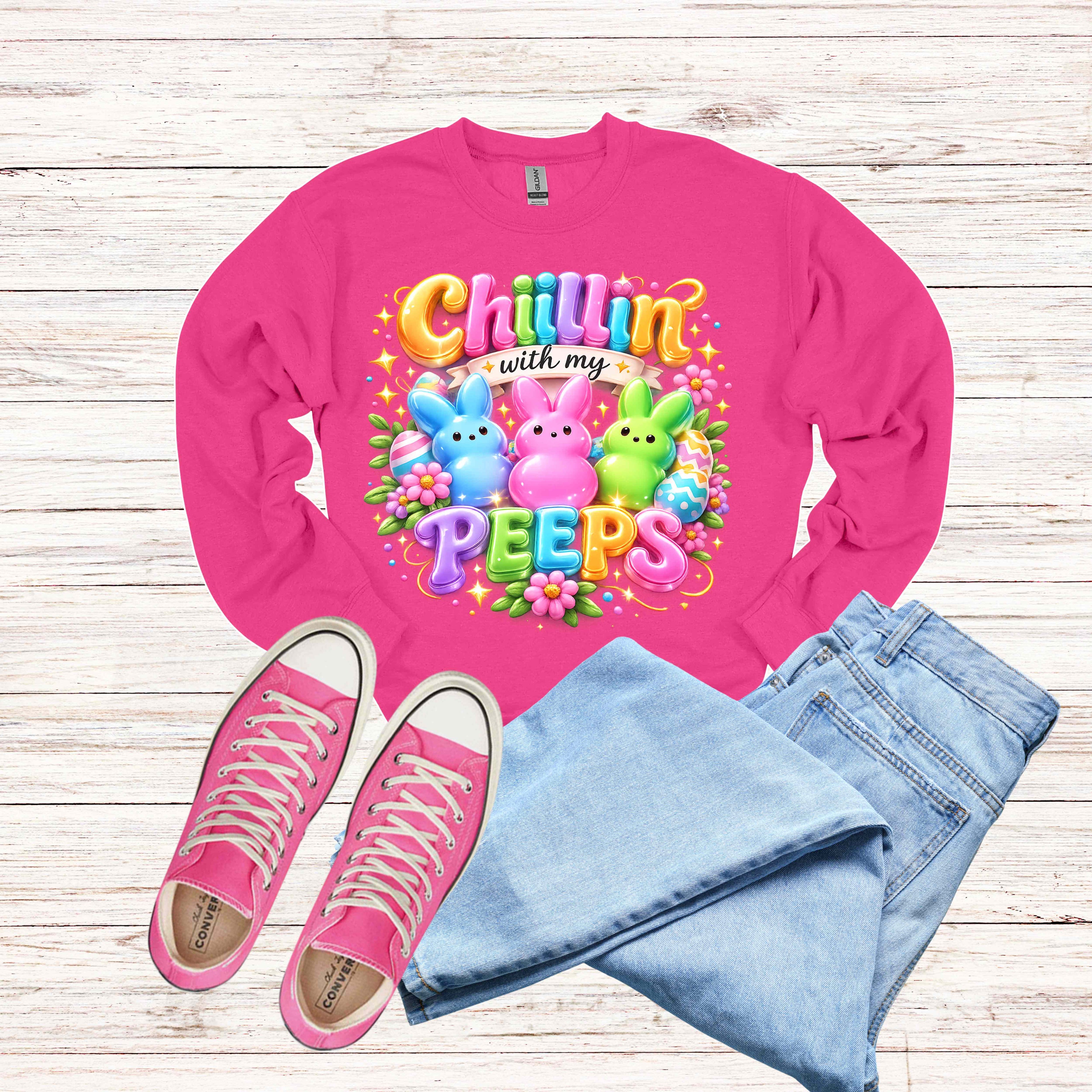 chilling with my Peeps Bella + Canvas Ladies Relaxed Jersey Short-Sleeve T-Shirt